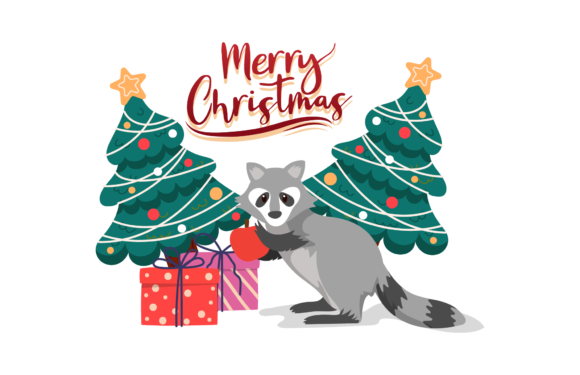 Animal Christmas Illustration Weasel
