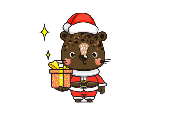 Christmas Animal with Santa Style Illustration for Branding