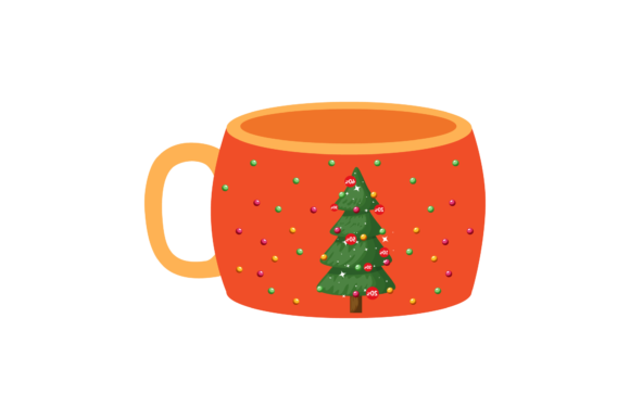 Christmas Coffee Cup Illustration for Digital Product Creators