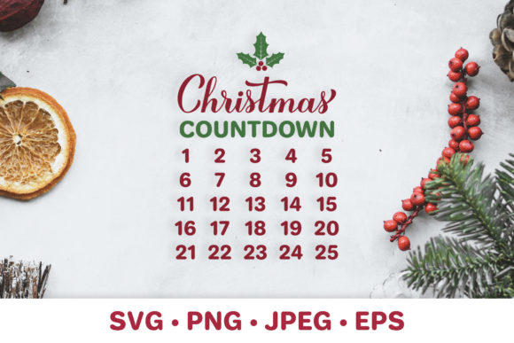 Christmas Countdown Sign Advent Calendar Illustrations