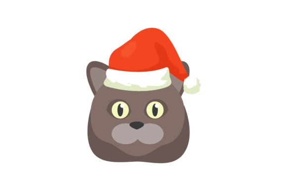 Christmas Cute Cat Illustration for Branding and Design Projects