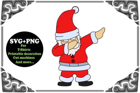 Christmas Cute Dabbing Santa Svg and PNG Illustrations
