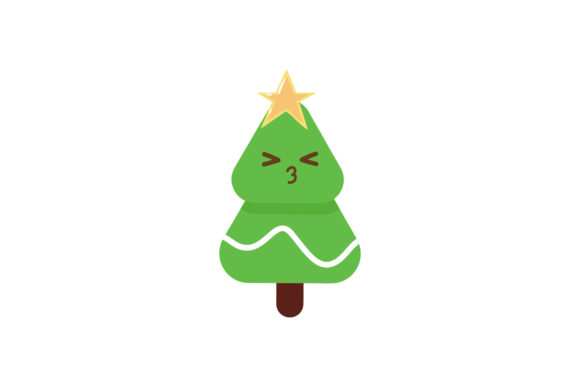 Christmas Cute Kawaii Tree Vector Design for Handmade Projects
