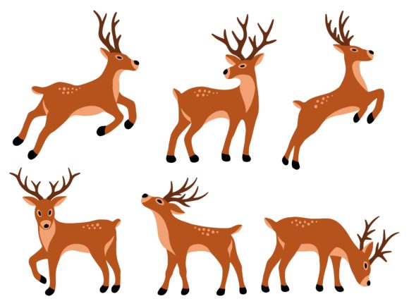 Christmas Gold Deer Art Decoration Illustrations