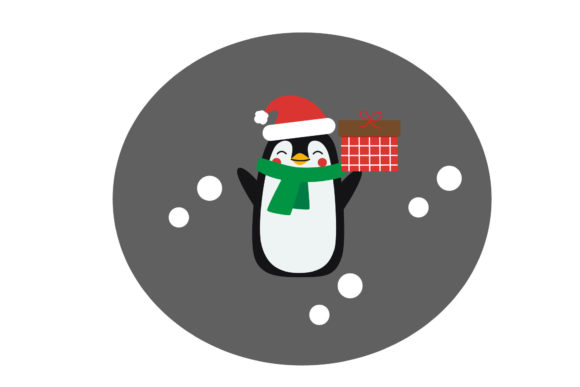 Christmas Penguwin Illustration for Handmade Creations