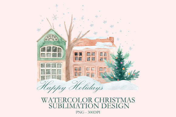 Christmas Sublimation Watercolor Design for Local Business Branding Freebies