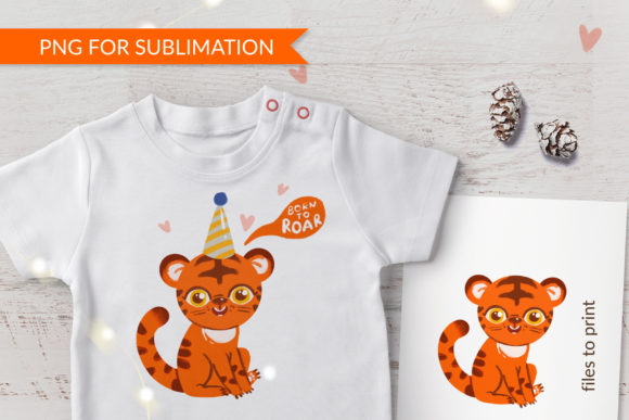 Christmas Tiger Sublimation Illustrations for Local Branding