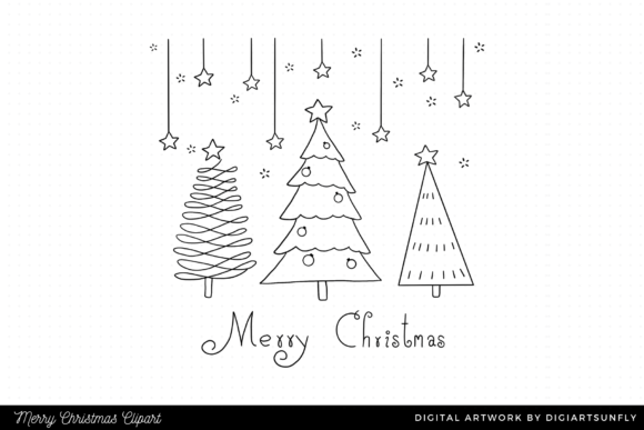 Christmas Tree Clipart for Crafting and Handmade Business