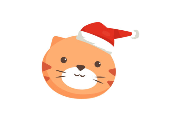 Cute Cat Christmas Illustration for Festive Design Projects