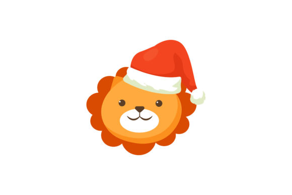 Cute Lion Christmas Illustration for Handmade Projects