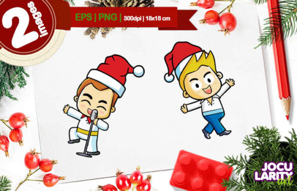 Funny Christmas Singer Cartoon Vector