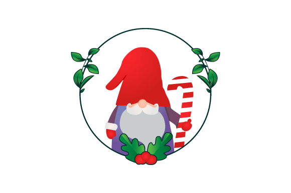 Gnome Character in Christmas Floral 02 Illustrations